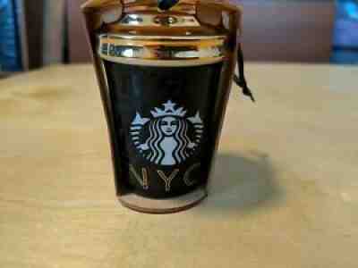 Starbucks Graffiti NYC New York City Black Ceramic Travel Mug/Tumbler 2015  RARE