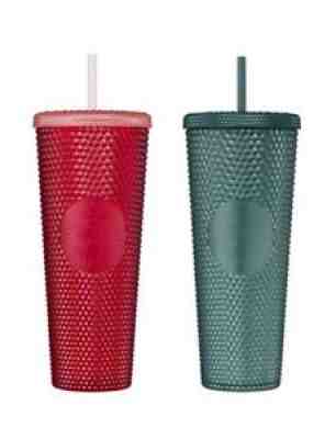 2021 Starbucks Korea Christmas Holy Green Red bling stud cold cup Set 24oz 710ml - Sold on eBay Oct 28, 2021 for $89.99
