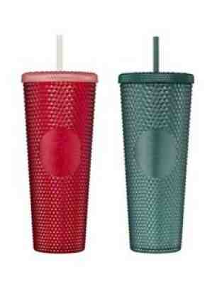 Starbucks Korea 21 Christmas Holy Green+Red Bbling Stud cold cup Set 24oz 710ml - Sold on eBay Nov 04, 2021 for $84.99