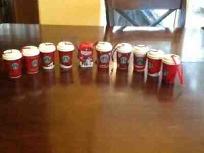 Starbucks Christmas RED Hot Cup Ornaments (10) dated 2004-2013 - Sold on eBay Nov 01, 2021 for $79.99