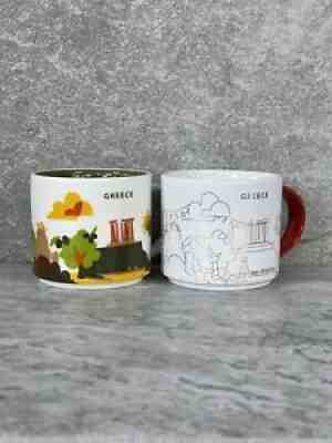 2 Starbucks Mugs 14oz YAH Greece & Christmas Edition Box & SKU - Sold on eBay Sep 12, 2021 for $79.90