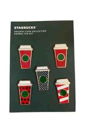 Starbucks Holiday Cup Pin Set of 5 Hot Cup Christmas 2021 Thailand New -no card - Sold on eBay Nov 06, 2021 for $52.00