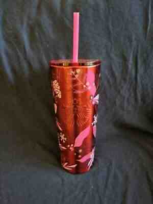 Starbucks Christmas Holiday 2021 Red Stainless Steel Berries Tumbler 20oz - Sold on eBay Nov 03, 2021 for $50.00