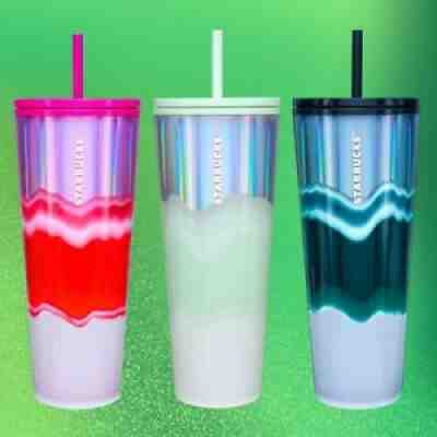 NWT Starbucks 2021 Holiday Christmas Geode Rainbow Mint Green Tumbler Venti 24oz - Sold on eBay Nov 06, 2021 for $49.99