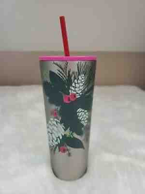 Starbucks Christmas Holiday 2021 Stainless Steel Berries Pinecone Tumbler 24oz - Sold on eBay Nov 06, 2021 for $49.95