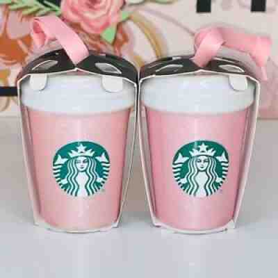 Pair of Starbucks Pink Glitter Tumbler Cups Christmas Holiday 2020 Ornaments NEW - Sold on eBay Nov 06, 2021 for $49.00