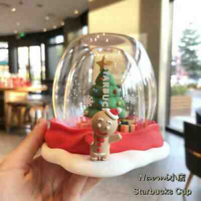 Starbucks double glass Christmas tree transport modeling 3D gingerbread man cup - Sold on eBay Oct 25, 2021 for $48.99