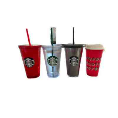 LOT of 4 Starbucks Christmas Collection Limited Edition Tumblers Cold Cups - Sold on eBay Sep 23, 2021 for $47.90