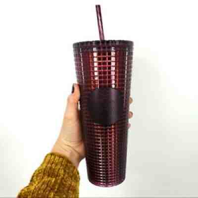 Starbucks Berry Plum Grid studded Christmas Holiday 2020 Cup Tumbler New red - Sold on eBay Oct 04, 2021 for $46.00