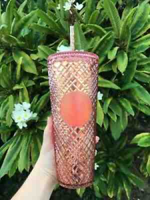 Starbucks 2021 Winter Holiday Jeweled Tumbler Cold Cup 24oz Rose Gold Christmas - Sold on eBay Nov 06, 2021 for $45.79