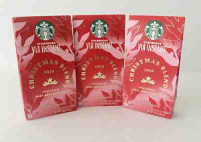 3x Starbucks Via Instant Christmas Blend Coffee 2020 12 Packets Ea 36 Total NEW - Sold on eBay Oct 20, 2021 for $45.00