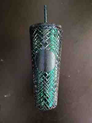 Starbucks 2021 Christmas Winter Holiday Green Jeweled Tumbler venti 24oz - Sold on eBay Nov 06, 2021 for $44.99