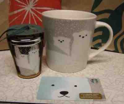 New 2016 Starbucks Polar Bear Mug & Polar Bear Christmas Ornament & Gift Card - Sold on eBay Nov 05, 2021 for $44.98