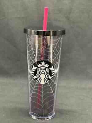 New Starbucks Glitter Spiderweb Tumbler Cup Limited Edition Halloween 2019 24 oz - Sold on eBay Nov 04, 2021 for $244.77