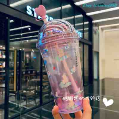 New Starbucks 16oz Summer Shining Alpaca Pink Glitter Plastic straws Cup Gift - Sold on eBay Aug 25, 2021 for $149.99