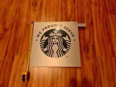 Large Starbucks Advertising Metal Sign "We Proudly Serve" Siren Double Side 18" - Sold on eBay Aug 28, 2021 for $149.99