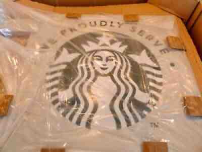 Starbucks Metal Retail Sign "We Proudly Serve" Siren Double Sided 12 x 12" MIB - Sold on eBay Sep 10, 2021 for $149.99