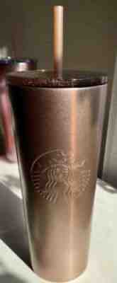 Starbucks Holiday 2018 Sparkling Rose Gold Stainless Steel Cold cup tumbler  24oz