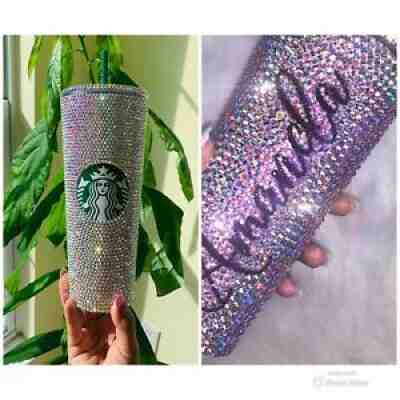 Personalized Starbucks Bling studded Rhinestones cup Venti Tumbler 24oz - Sold on eBay Sep 25, 2021 for $140.00