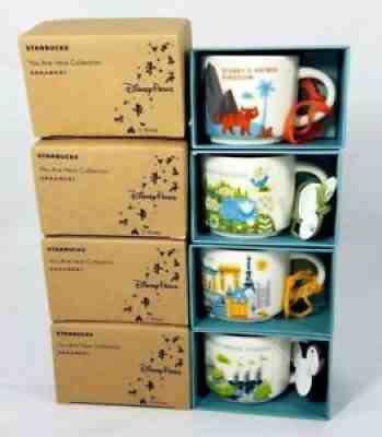 NEW SET OF 4 Retired Disney World Parks YOU ARE HERE Starbucks 2oz Mug Ornaments - Sold on eBay Oct 11, 2021 for $140.00