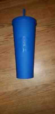 Matte Blue 24oz Starbucks cup w straw rare - Sold on eBay Oct 12, 2021 for $132.50