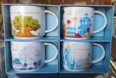 Set of 4 Starbucks Disney Parks Coffee Cups (YouAre Here Collection) - Sold on eBay Nov 14, 2021 for $150.00