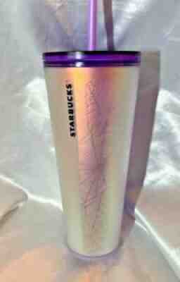 Starbucks 2021 Purple and Frosted White Spiderweb Halloween Tumbler 24oz NEW - Sold on eBay Sep 18, 2021 for $139.00