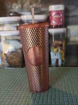 Starbucks Rose Gold Studded Cold Cup Tumbler Venti 24 oz Hologram Spike 2019 - Sold on eBay Oct 04, 2021 for $129.50