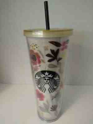 RARE 2014 Starbucks Flower Pattern Floral Harvest Venti Cold Cup Tumbler 24 oz - Sold on eBay Nov 16, 2021 for $199.99