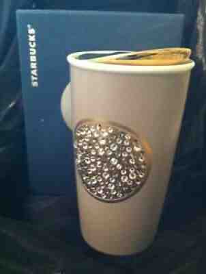 RARE 2015 Starbucks Swarovski Tumbler Mug with Box - Gray and Gold 12 Ounce - Sold on eBay Sep 26, 2021 for $125.00