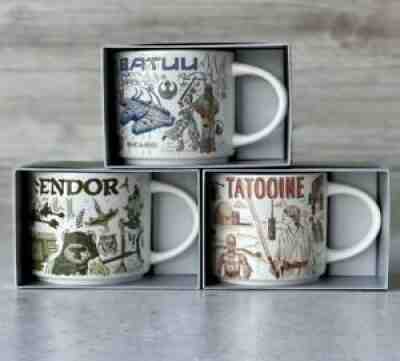 Star Wars Starbucks Been There Series Mug Set 3 Tatooine Endor Batuu NEW Disney - Sold on eBay Nov 10, 2021 for $124.99