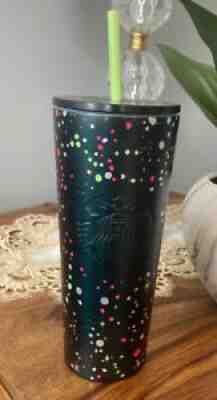 Starbucks Holiday 2021 Green Confetti Dots Stainless Steel Tumbler 24oz Venti - Sold on eBay Nov 12, 2021 for $59.99