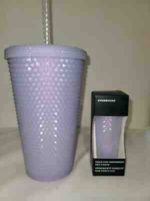 Set of 2021 Holiday Starbucks Studded Icy White Tumbler Grande 16oz & ornament - Sold on eBay Nov 11, 2021 for $59.00