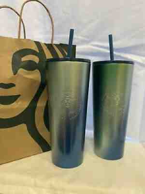 Blue Ombre Starbucks Holiday Tumbler Set 2021 - Sold on eBay Nov 05, 2021 for $55.00