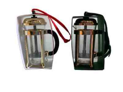 Starbucks French Coffee Press Ornament Holiday Set Gold & Rose Gold -no card - Sold on eBay Nov 04, 2021 for $52.99