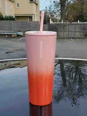 Starbucks Holiday 2020 Puffy Pink to Red/Orange Gradient 24oz Tumbler - Sold on eBay Oct 21, 2021 for $50.55