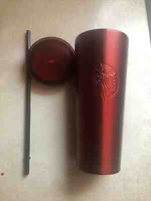 New Starbucks Holiday 2020 Red Ombre Tumbler Stainless Steel Cold Cup Venti 24oz - Sold on eBay Aug 27, 2021 for $50.00