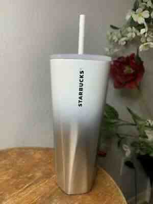 Starbucks Holiday 2021 Stainless Steel Cold Drink Tumbler 24oz White/Sliver - Sold on eBay Nov 06, 2021 for $50.00