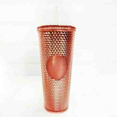 Starbucks 2021 Winter Holiday Rose Gold Jeweled 24oz cold cup tumbler - Sold on eBay Nov 09, 2021 for $50.00