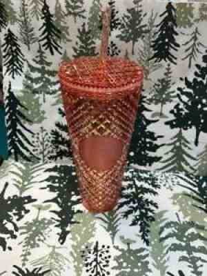 Starbucks 2021 Holiday 24oz Christmas Winter Jeweled Rose Gold Venti - Sold on eBay Nov 14, 2021 for $50.00