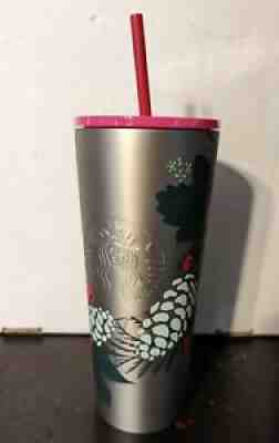 Pink and Gray Starbucks 2021 HOLIDAY Metallic Stainless Steel Tumbler 24oz - Sold on eBay Nov 04, 2021 for $49.99