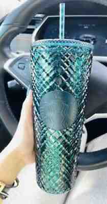 Starbucks Holiday 2021 Jeweled Tumbler Green Cold Cup 24oz Venti - Sold on eBay Nov 09, 2021 for $49.99