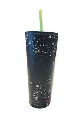 STARBUCKS 24oz metal holiday paint splatter stars super dark green tumbler HTF - Sold on eBay Nov 12, 2021 for $49.99