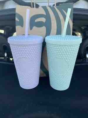 *RARE* Starbucks Lilac and Mint Studded Grande Holiday 2021 Tumblers