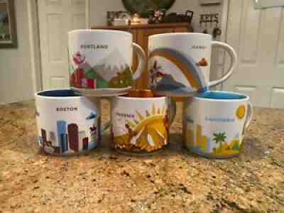 STARBUCKS LOT OF 5 YOU ARE HERE COFFEE MUGS. Portland HAWAII PHOENIX CA BOSTON - Sold on eBay Oct 01, 2021 for $47.96