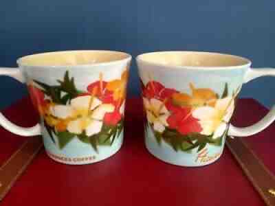 NEW PAIR of Starbucks Hawaii Hibiscus Flower 16 oz Coffee Mug, 2010 - Sold on eBay Oct 04, 2021 for $42.00