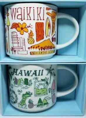Starbucks Mug Set Hawaii and Waikiki "Been There Series" 14 oz. - Brand New! - Sold on eBay Oct 11, 2021 for $41.90