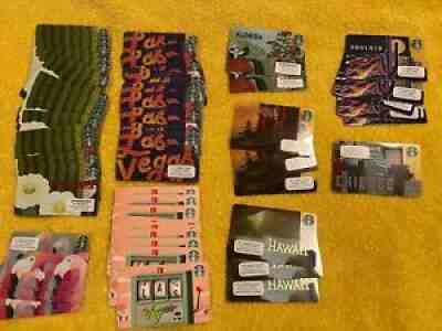 Lot of 57 STARBUCKS CARDS ORLANDO CHICAGO LAS VEGAS PHOENIX CALIFORNIA HAWAII - Sold on eBay Oct 28, 2021 for $41.00