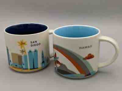 Starbucks You Are Here YAH Hawaii San Diego Mug Lot 14 oz - Sold on eBay Oct 13, 2021 for $39.97
