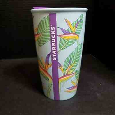 Starbucks Travel Mug Tumbler Ceramic Hawaii 12Oz. Bird Of Paradise Flower Design - Sold on eBay Oct 03, 2021 for $39.95
